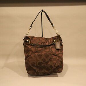 Coach Signature Satin Brooke Hobo Shoulder Bag